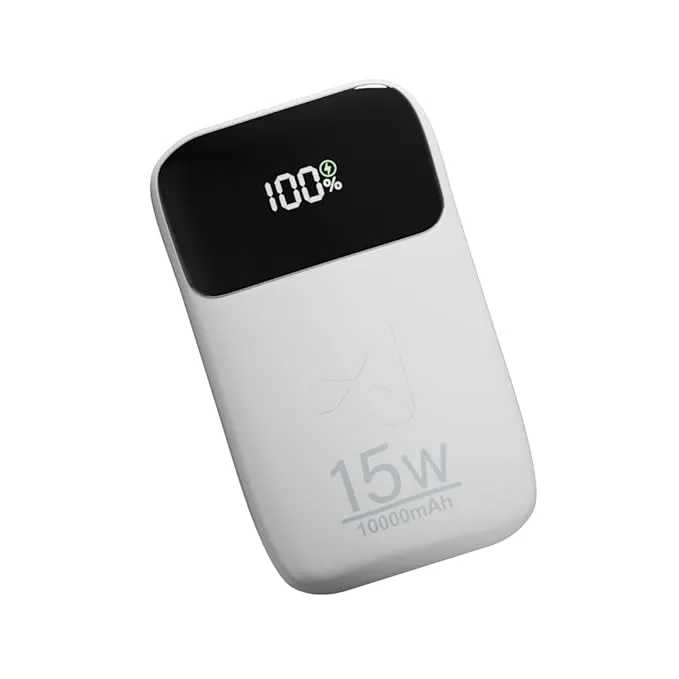 PowerFlex 20000mAh Power Bank with 15W Wireless Fast Charging, Dual Built-in Cables, LED Display & Quick Charge Support