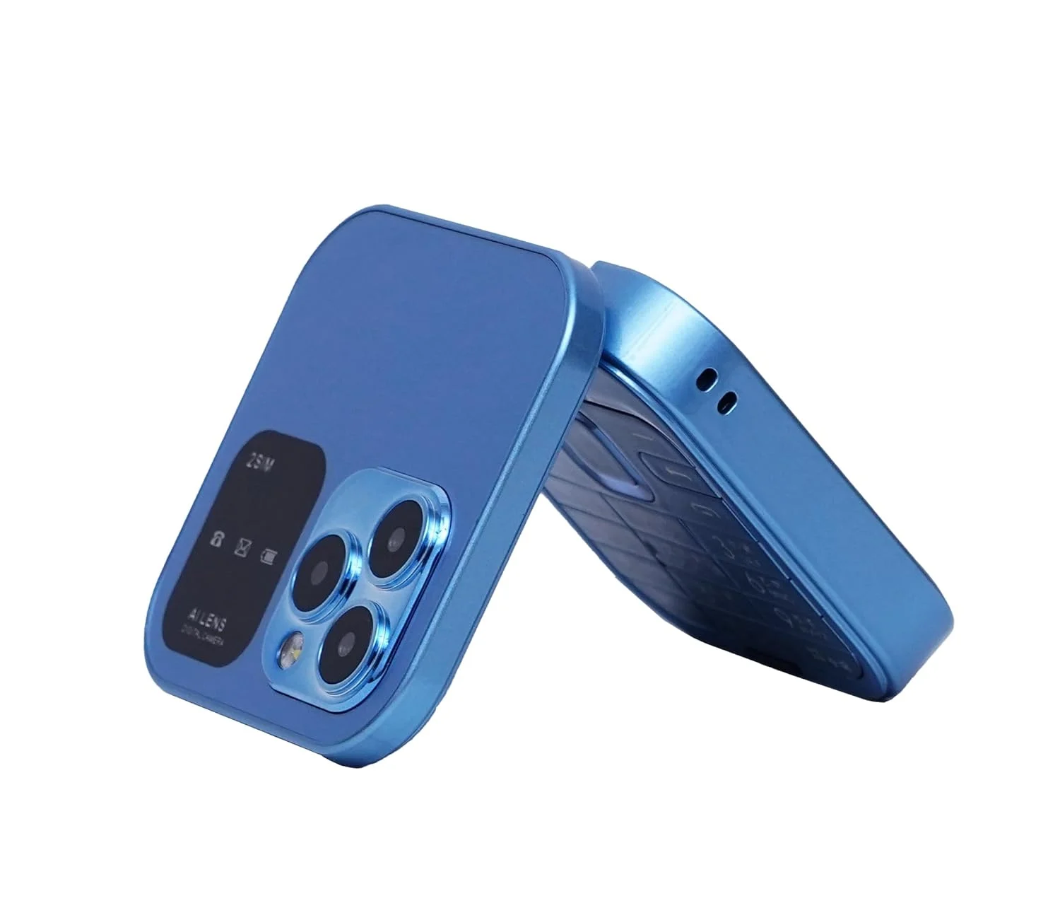 Compact Flip Feature Phone with Dual Display Design, Physical Keypad & Stylish Foldable Body