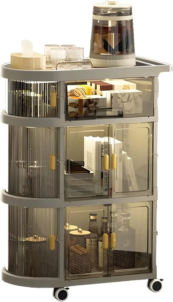 4-Tier Storage Cabinet with Movable Wheels, Movable
Storage Organizer