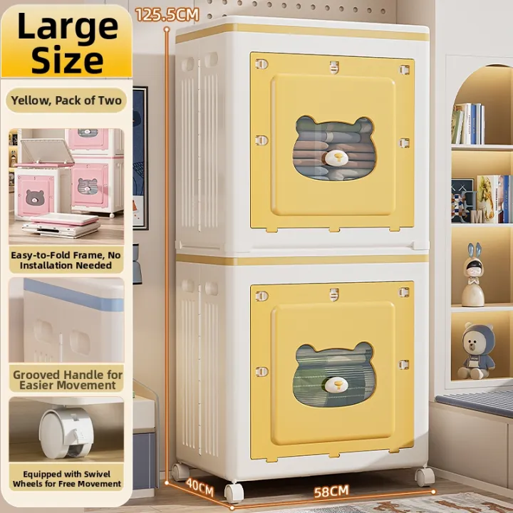 Foldable Rolling Large-flap Storage Box