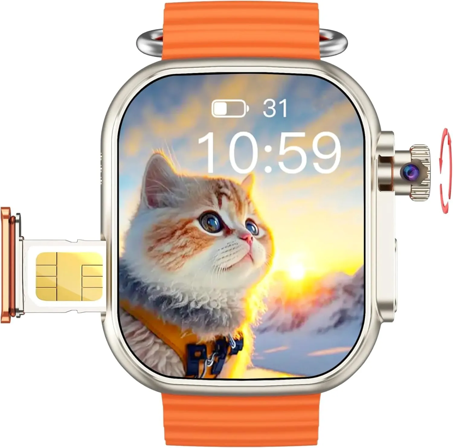 Ultra 4G/5g Android Smart Watch with Rotating Camera