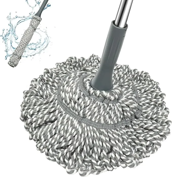 Self Wringing Easy Squeeze Twist Mop Floor Cleaning with 44.5 Inches Long Handle