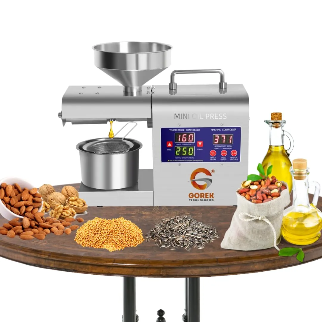 Gt-O2N Mini Oil Maker/Press Machine 600 Watts DC Motor, White