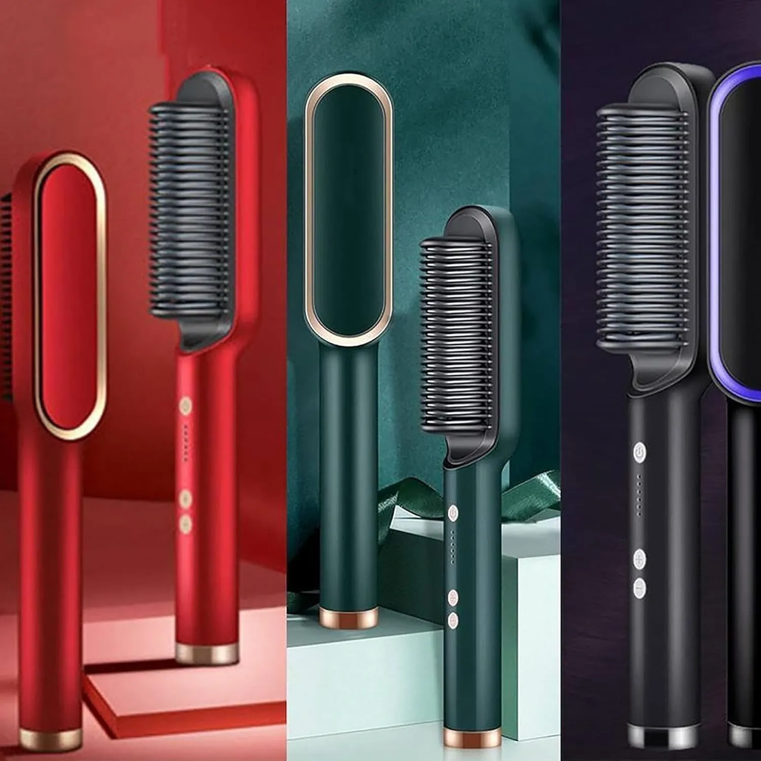 Premium Hair Straightener Brush | PTC Heating Comb for Women