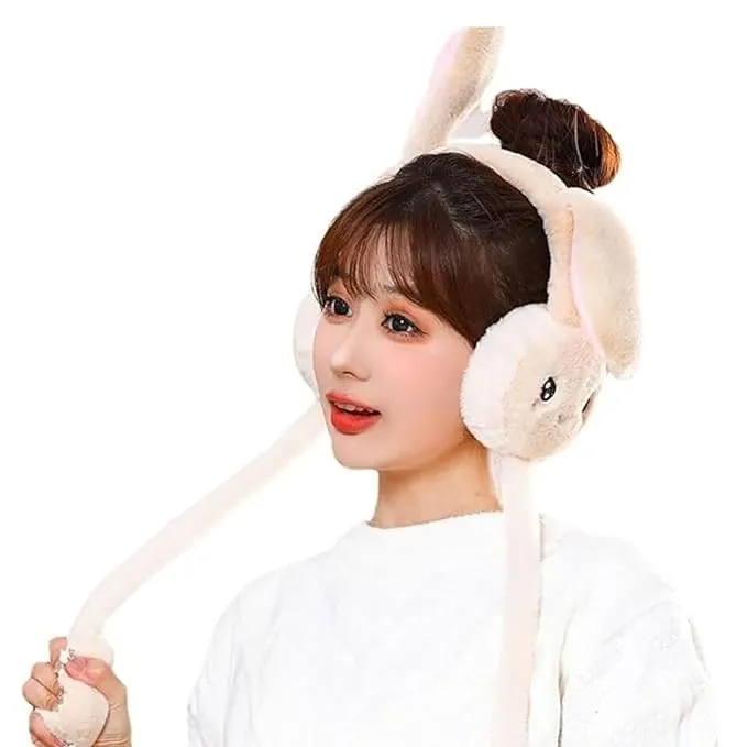 Bunny Earmuffs Cute Plush Animal Ear Warmers for Women & Girls | Fluffy Furry Ear Muffs for Winter
