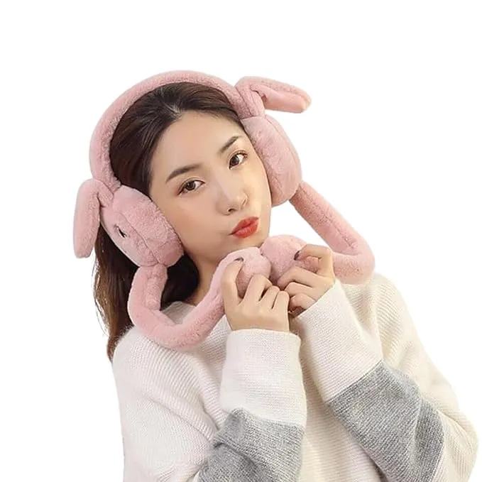 Bunny Earmuffs Cute Plush Animal Ear Warmers for Women & Girls | Fluffy Furry Ear Muffs for Winter