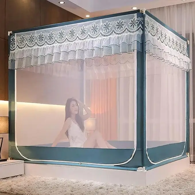 Mosquito Net for Beds Luxury Princess 3 Side Doors Canopy Bod Curtain 360°